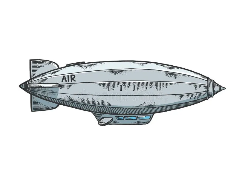 Dirigible aircraft coloring book for adults vector stock vector