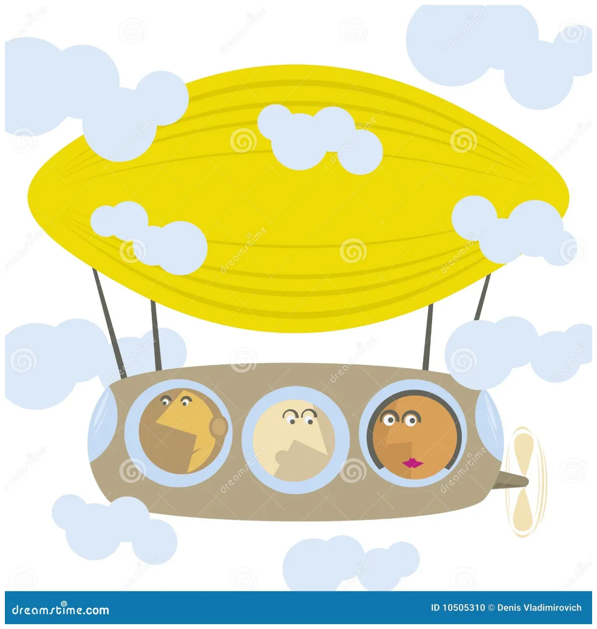 Dirigible cartoon picture stock vector. illustration of machine 10505310