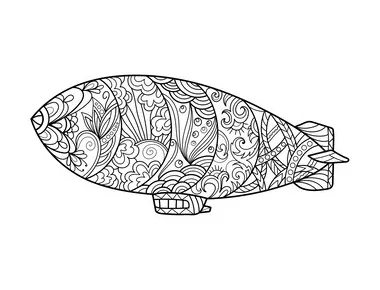 Premium vector dirigible aircraft coloring book for adults vector