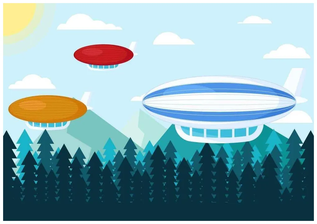 Dirigible vector art, icons, and graphics for