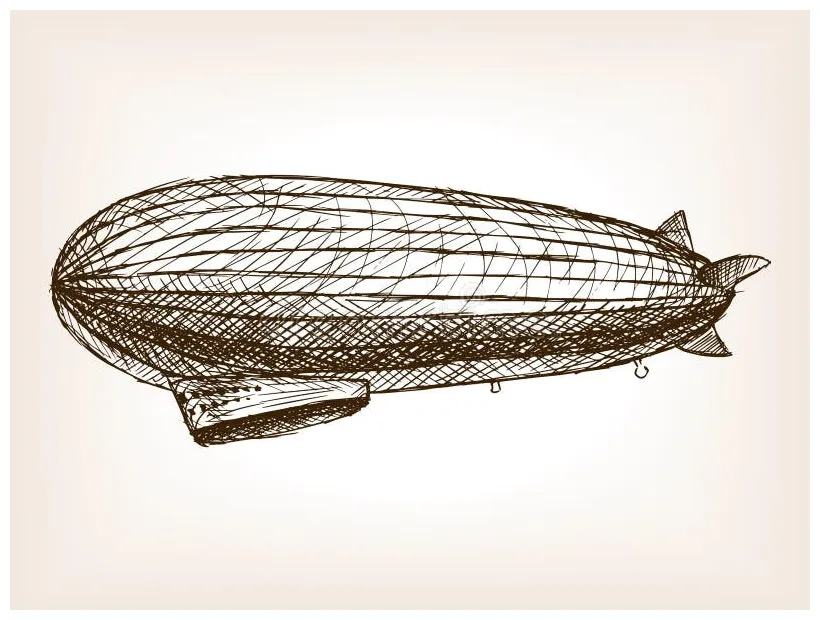 Dirigible aircraft coloring book for adults vector stock vector