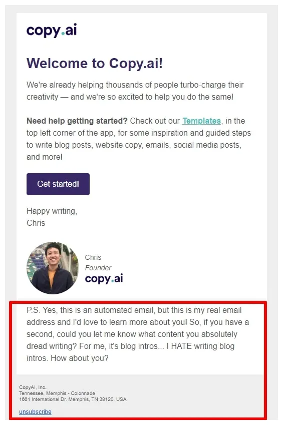 Email s with templates to copy