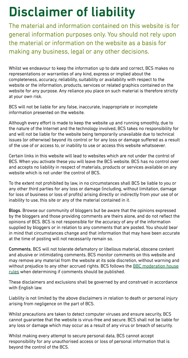 Sample disclaimer template & guide [ ]