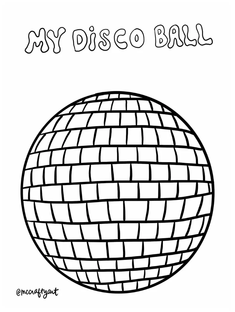Disco ball coloring sheet pdf