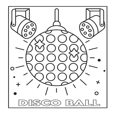 Disco ball coloring sheet january coloring