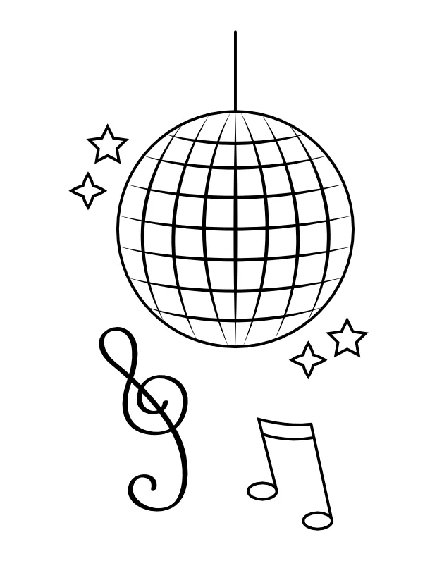 Printable Disco Ball Coloring Page