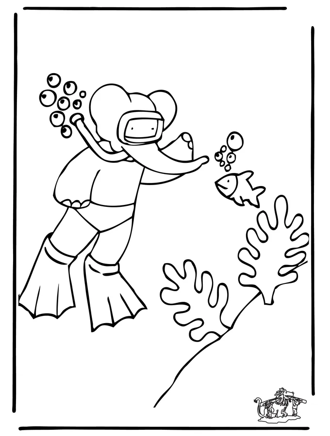 Coloring page diving coloring pages 0 printable coloring page