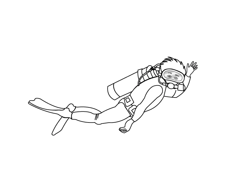 Diving coloring pages for childrens printable for free printable coloring page