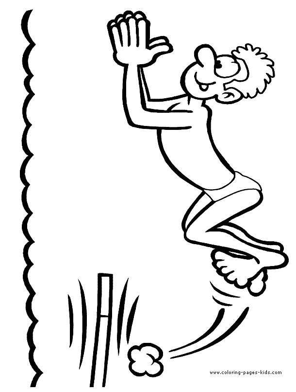 Diving color page coloring pages for kids sports coloring pages