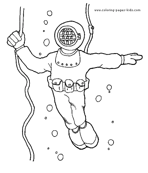 Diving color page coloring pages for kids sports coloring pages
