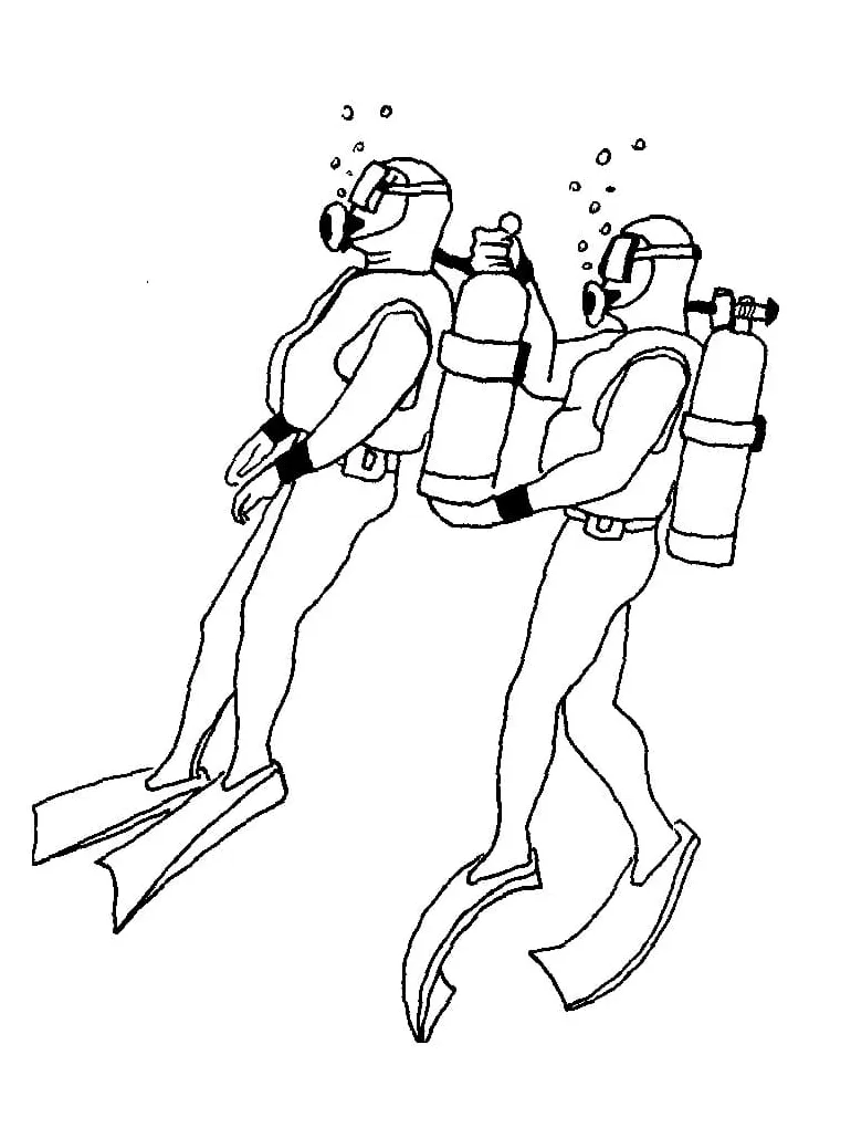 Scuba diving coloring page