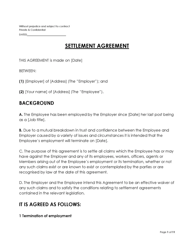 Free marital divorce settlement agreements editable