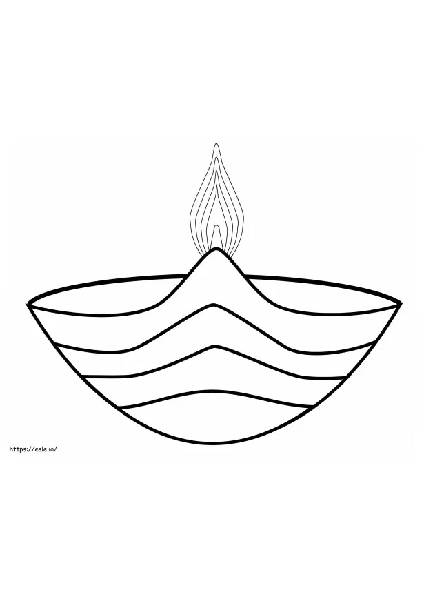 Diwali lamp 1 coloring page