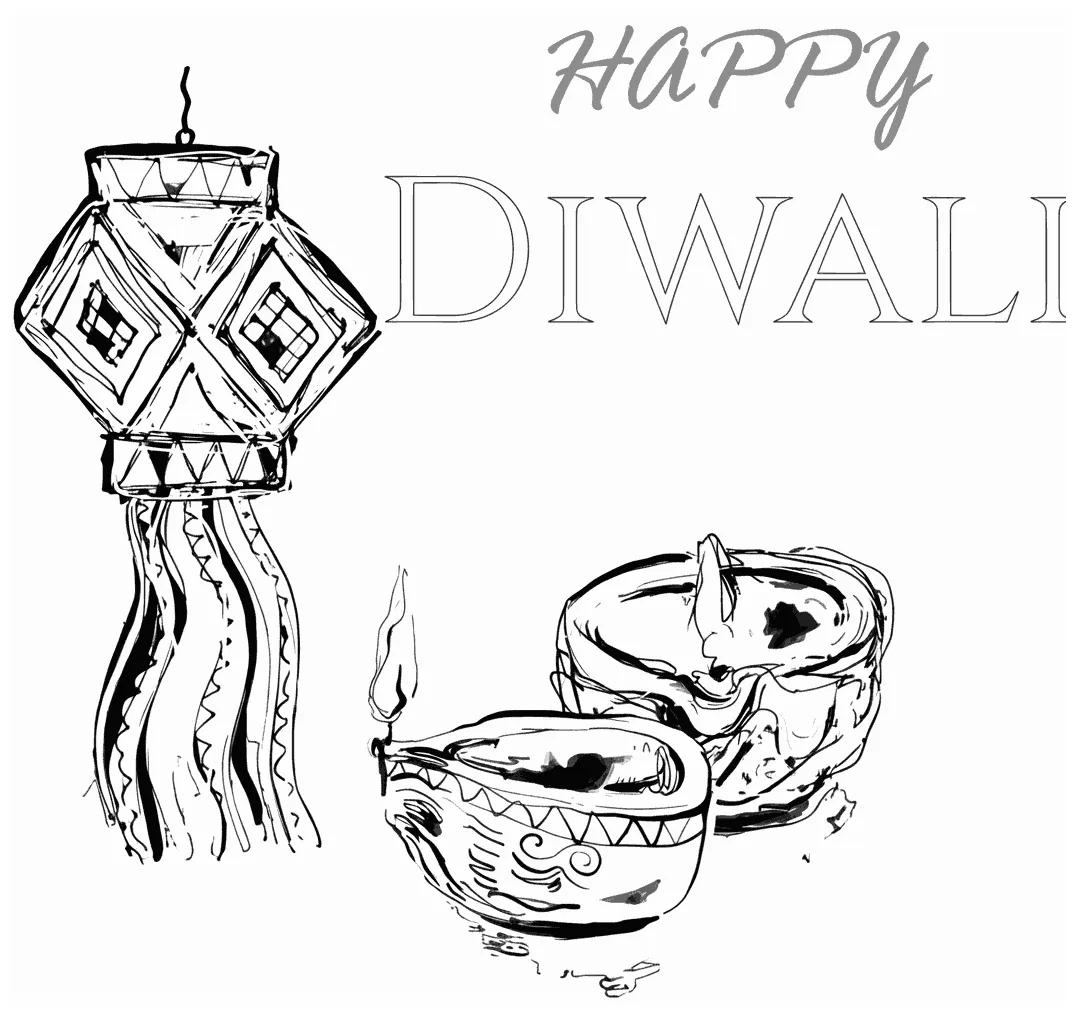 Diwali coloring page