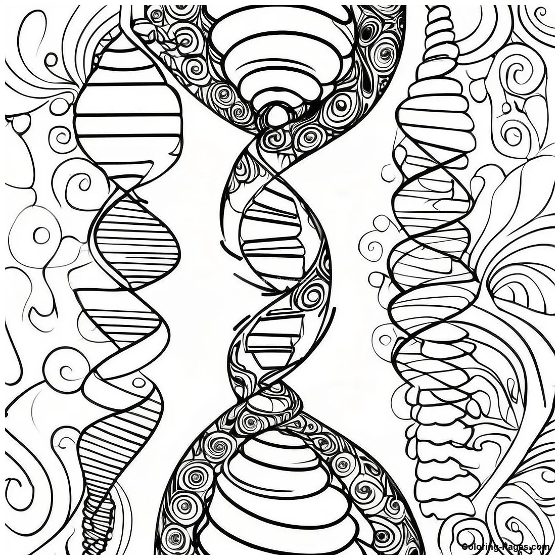 Double helix dna coloring page coloring-pages
