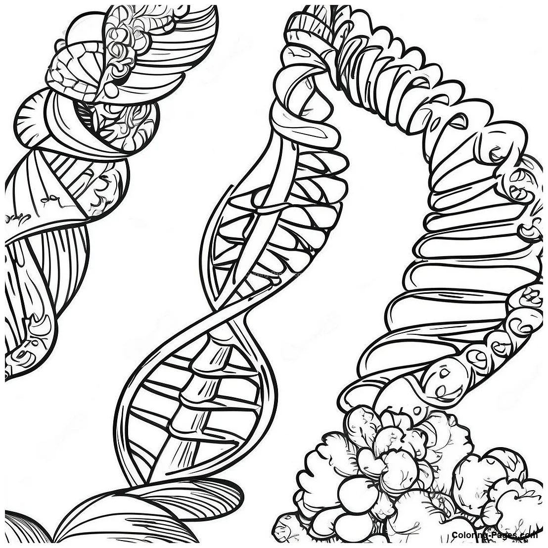 Double helix dna coloring page coloring-pages