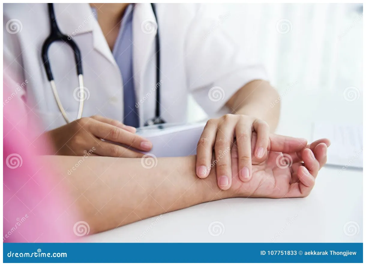 Female Doctor Checking Patient Pulse. Stock Image - Image of elderly