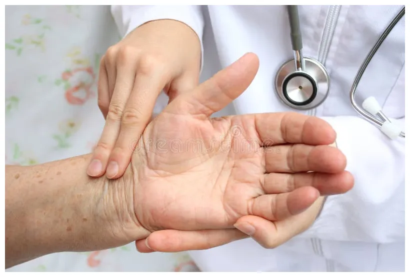 Doctor checking pulse stock photo. Image of home, health - 15094712