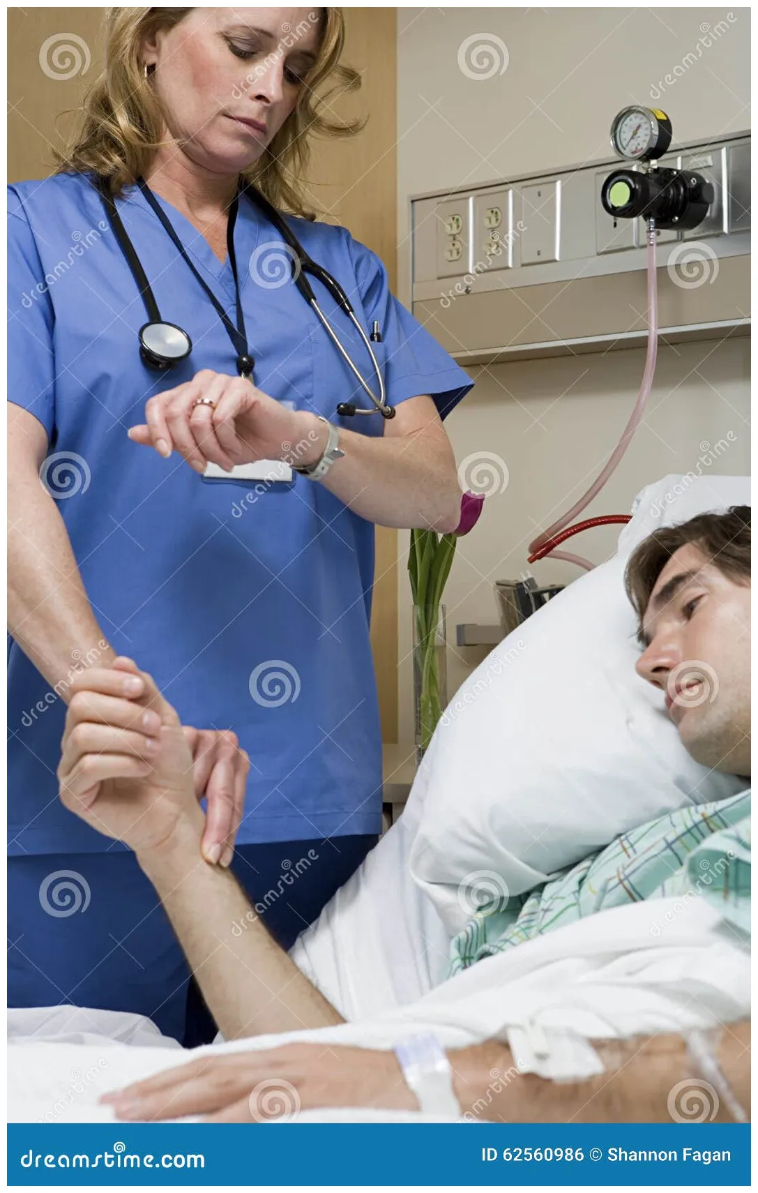Doctor Checking Patients Pulse Stock Photo - Image of hospital, adult