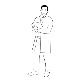 Doctor Checking Medical Report Coloring Page for Kids - Free Doctors