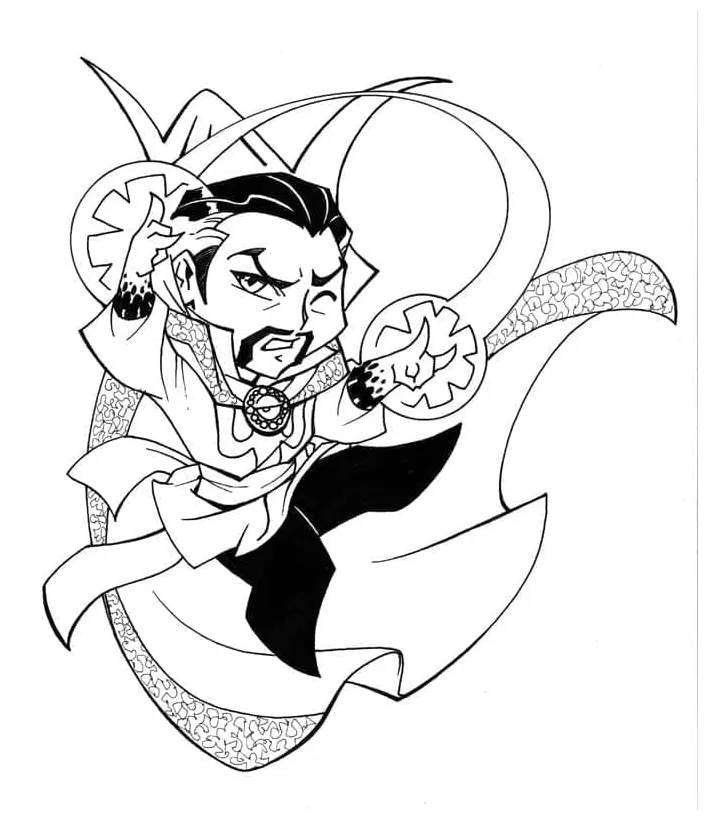 Doctor strange free for kids coloring page download, print or color