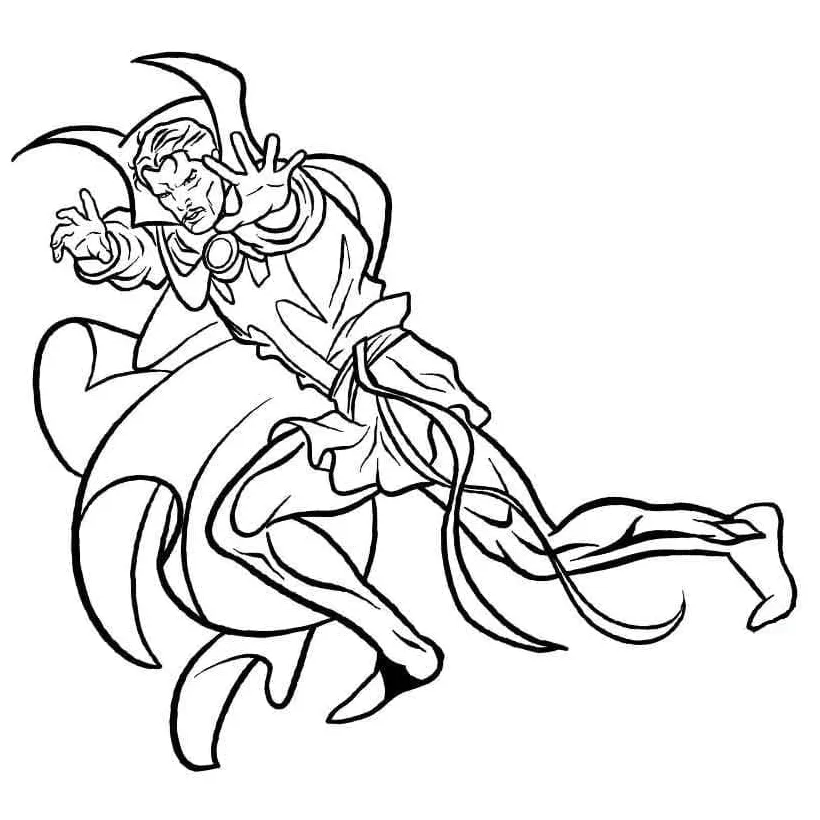 Doctor strange free printable coloring page download, print or color