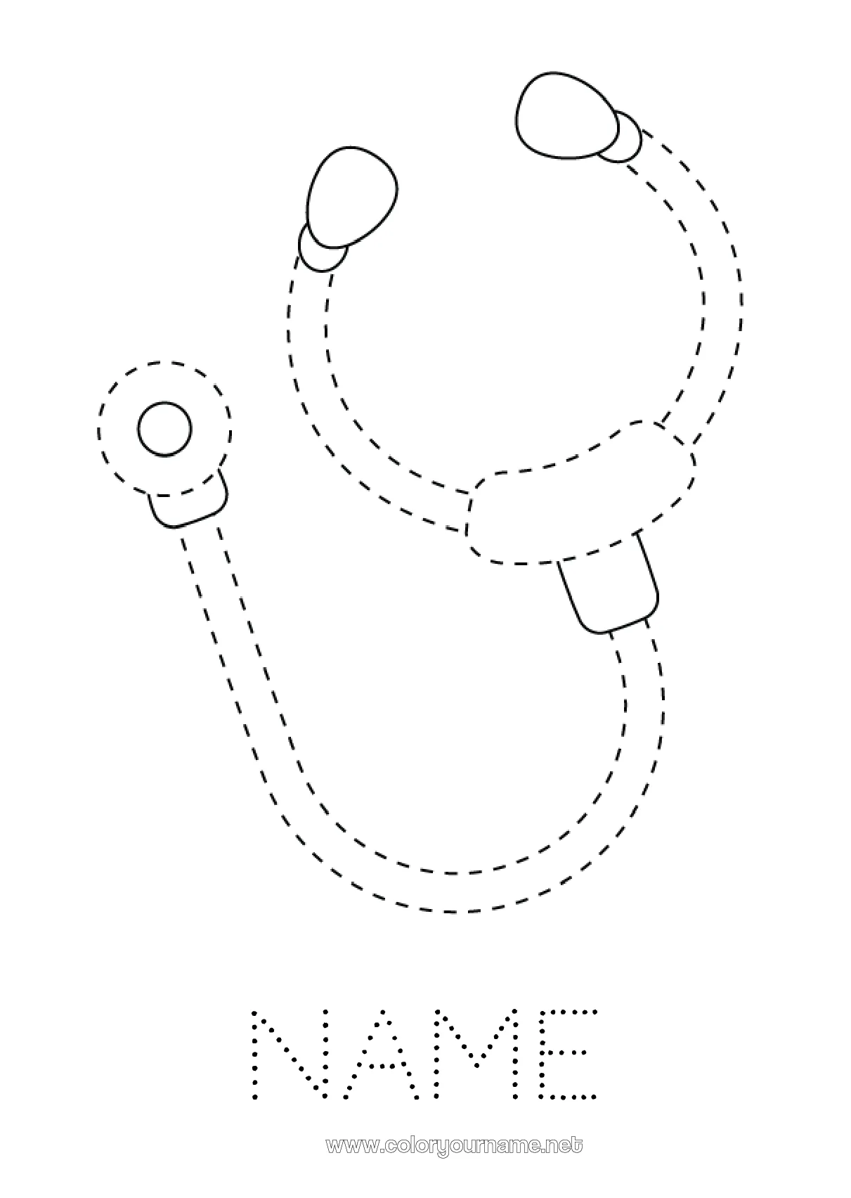 Coloring page no.2437 doctor health professions stethoscope