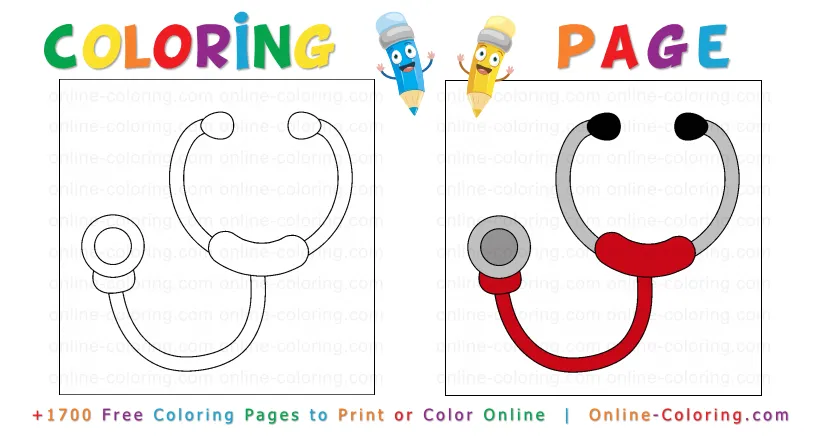 🎨stethoscope free online coloring page