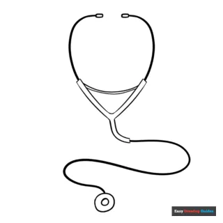 Stethoscope coloring page easy drawing guides