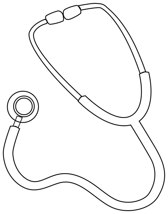 Doctor stethoscope coloring page coloring pages