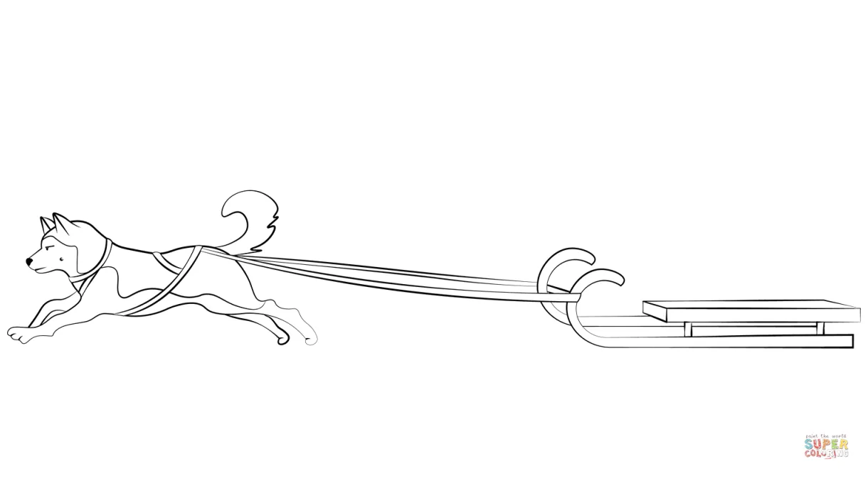 Sled dog coloring page free printable coloring pages