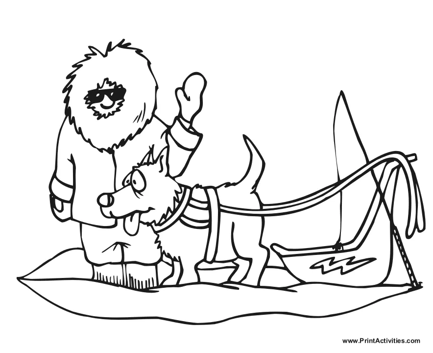 Dog sled coloring pages at getcolorings free printable colorings