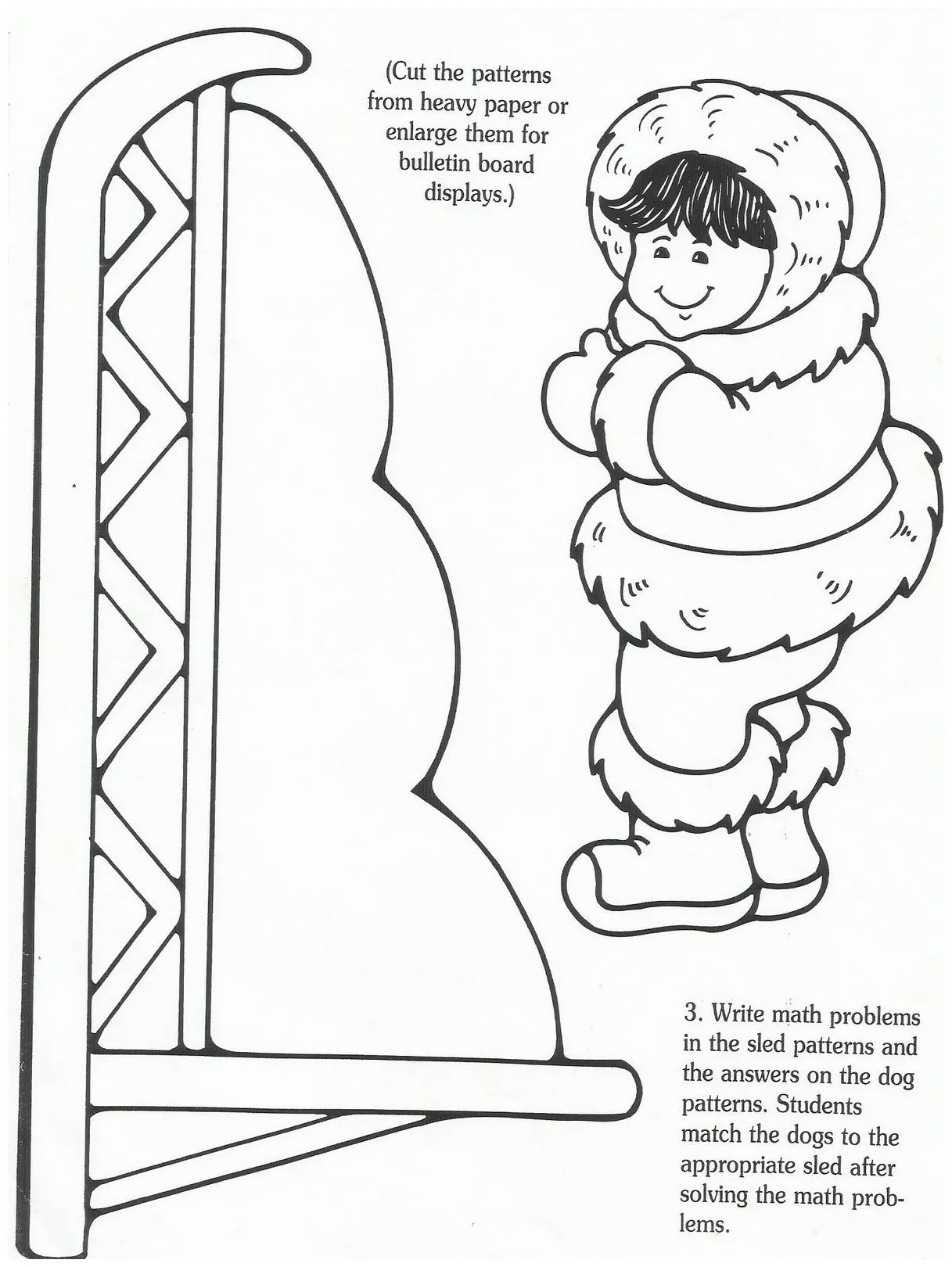 Sled dog coloring page