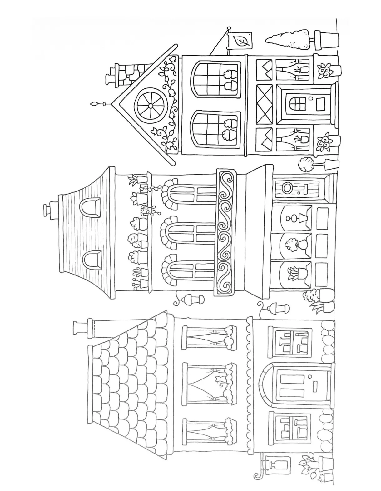 Doll house coloring page printable coloring page