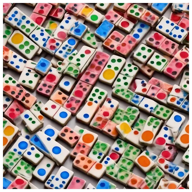 Premium AI Image | Dominoes with colorful coloring on a white background