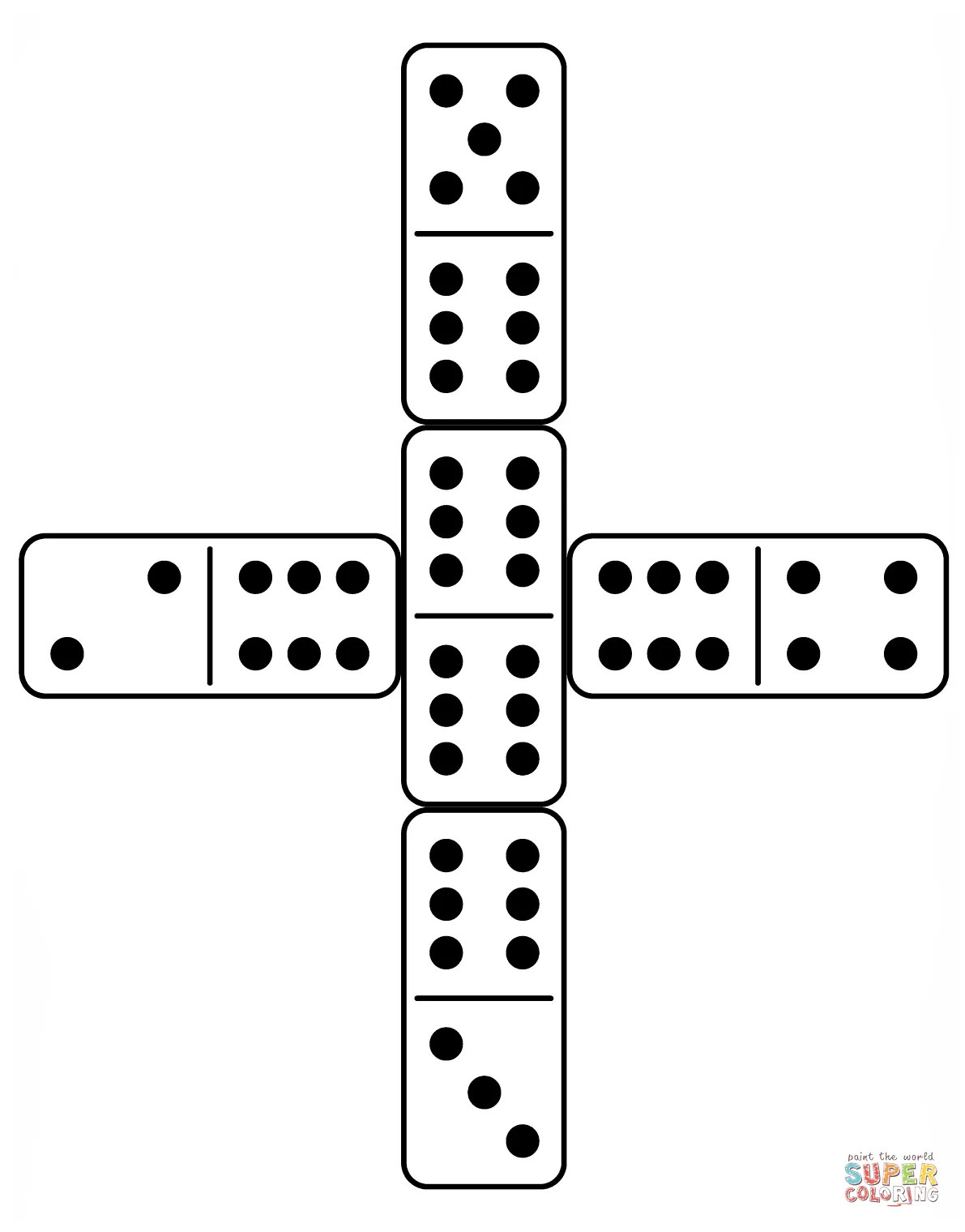 Dominoes coloring page | Free Printable Coloring Pages