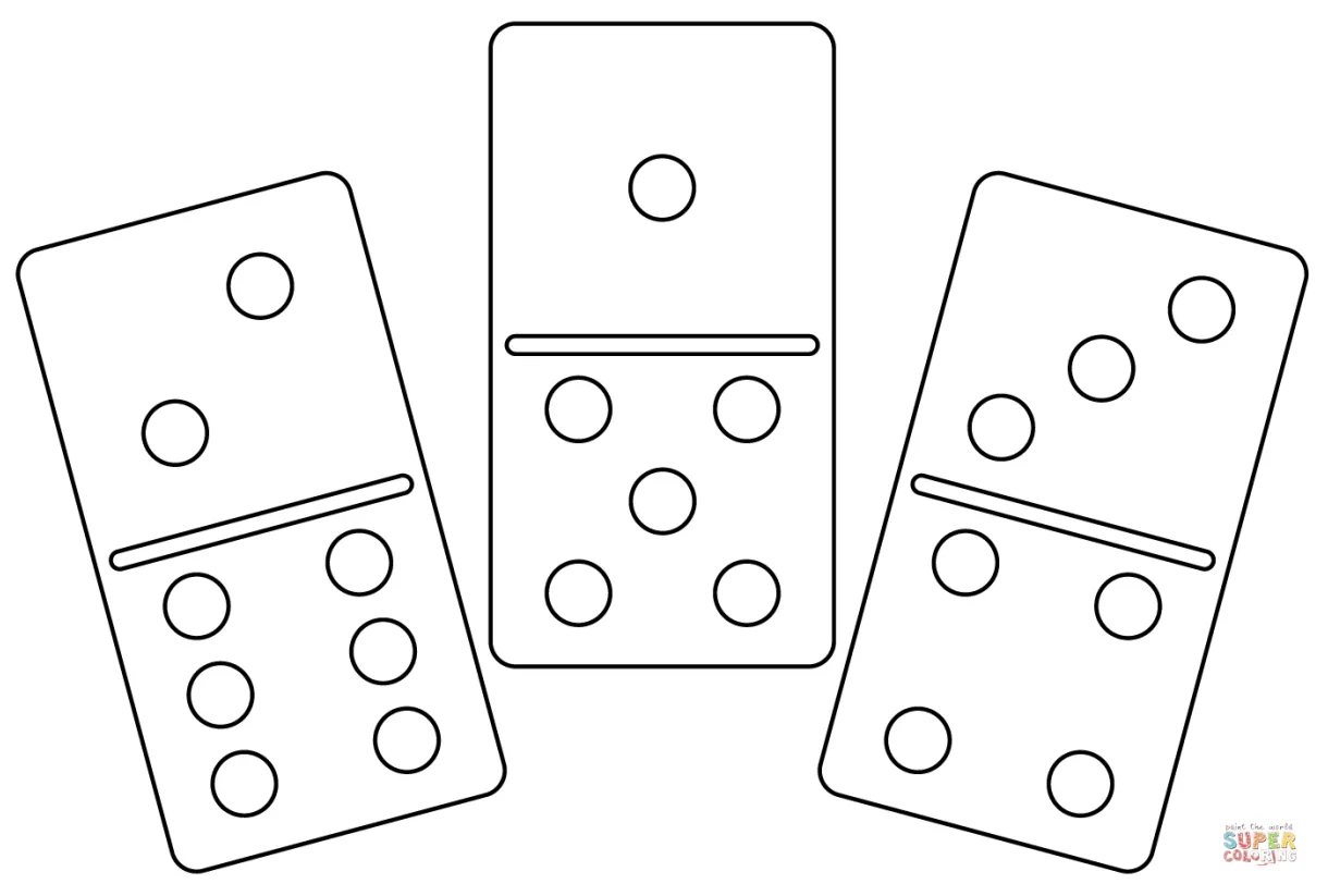 Dominoes coloring page | Free Printable Coloring Pages