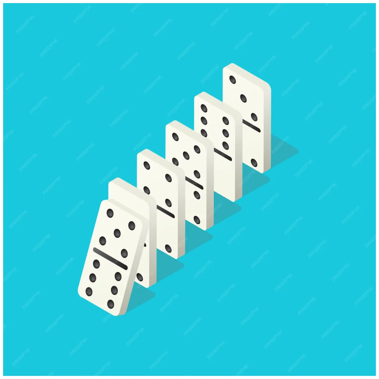 Premium vector falling dominoes