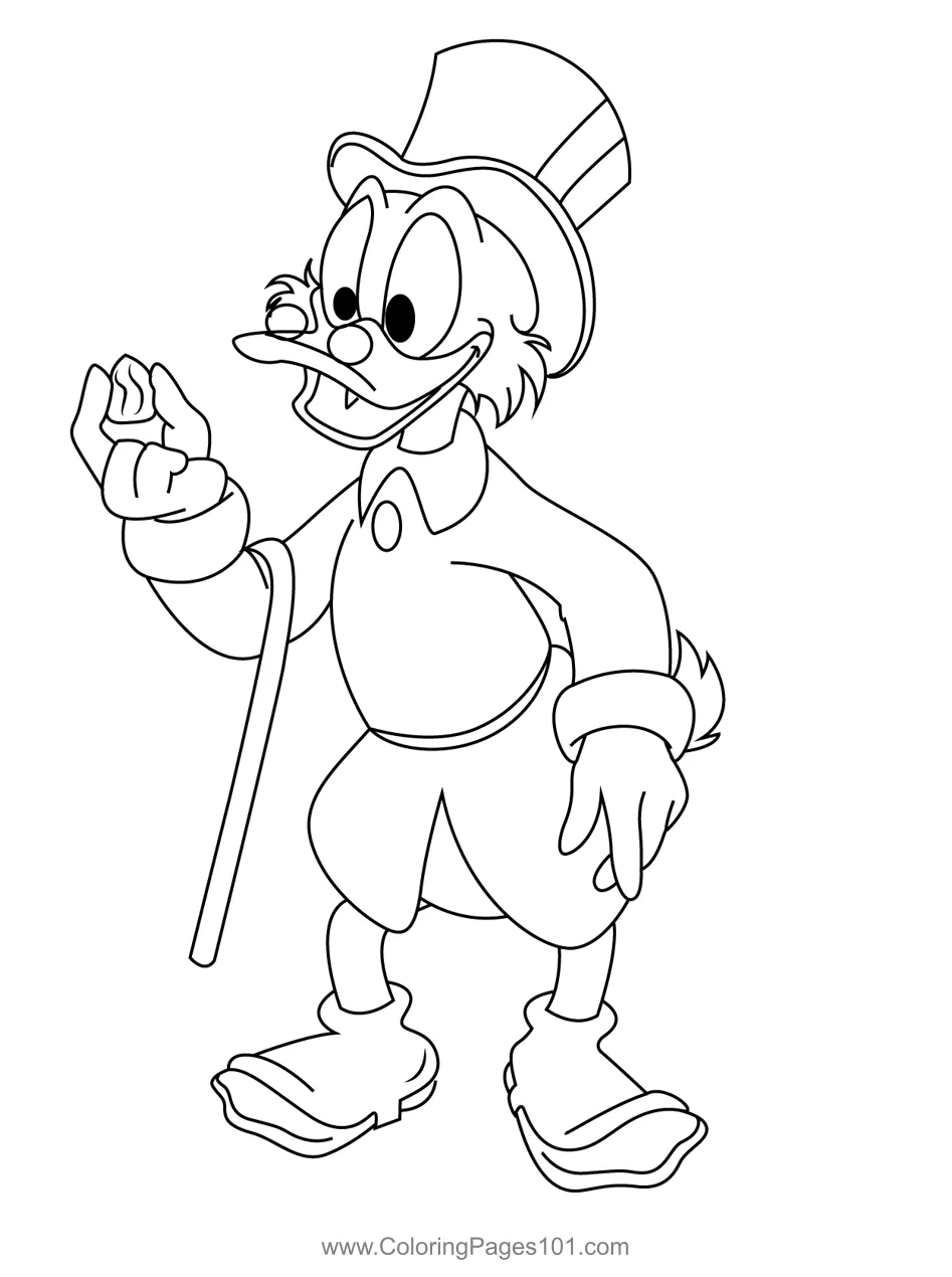 Aged Donald Duck Coloring Page for Kids - Free Donald Duck Printable
