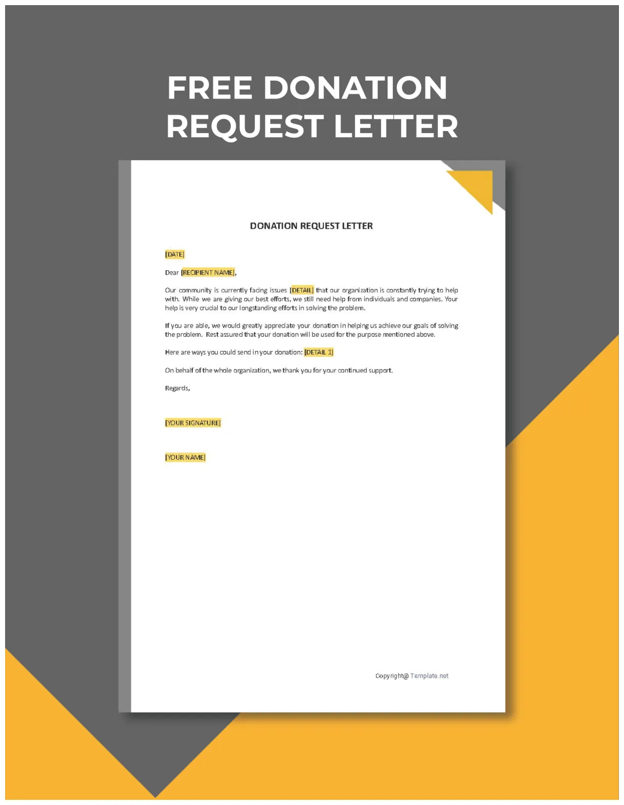 Letter format for donation sponsorship donation letter template
