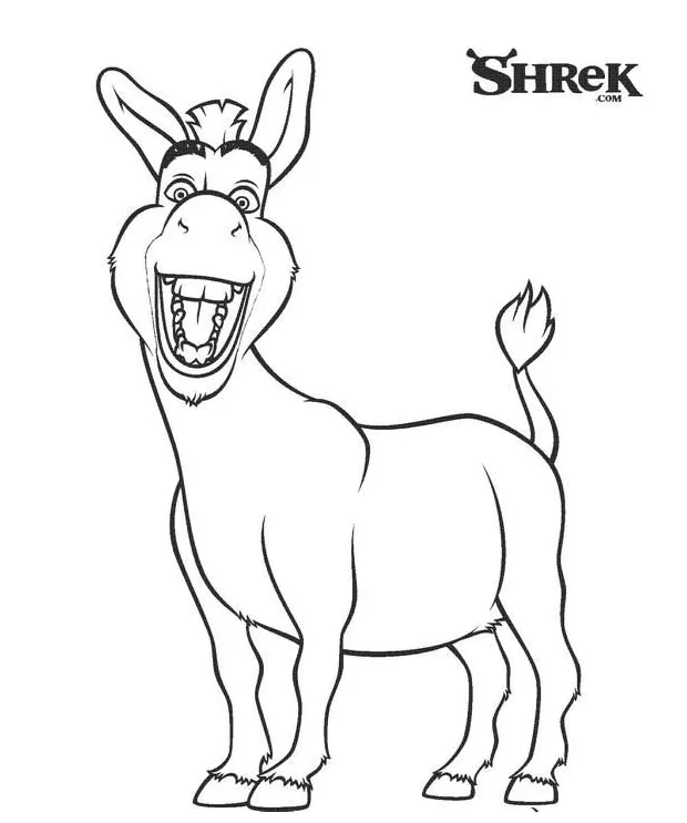 Shrek Coloring Pages Donkey | Cartoon coloring pages, Coloring pages