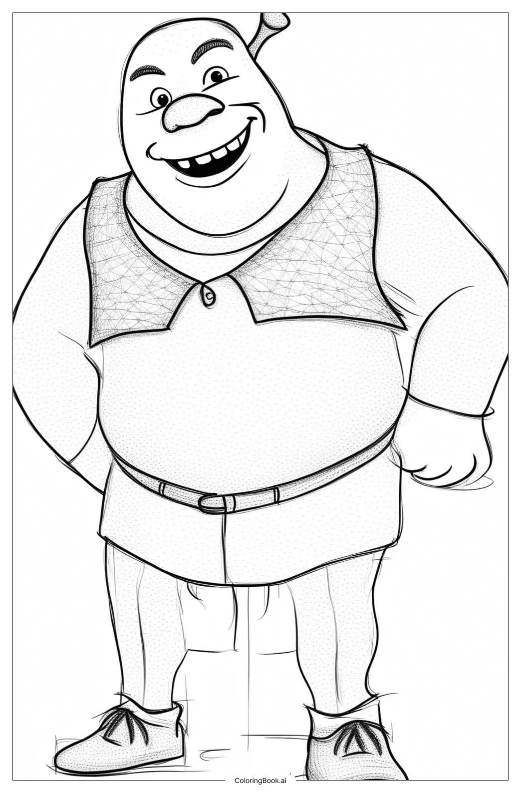 Shrek Giving Donkey A Piggyback Ride Coloring Page (Free PDF&PNG Printable)