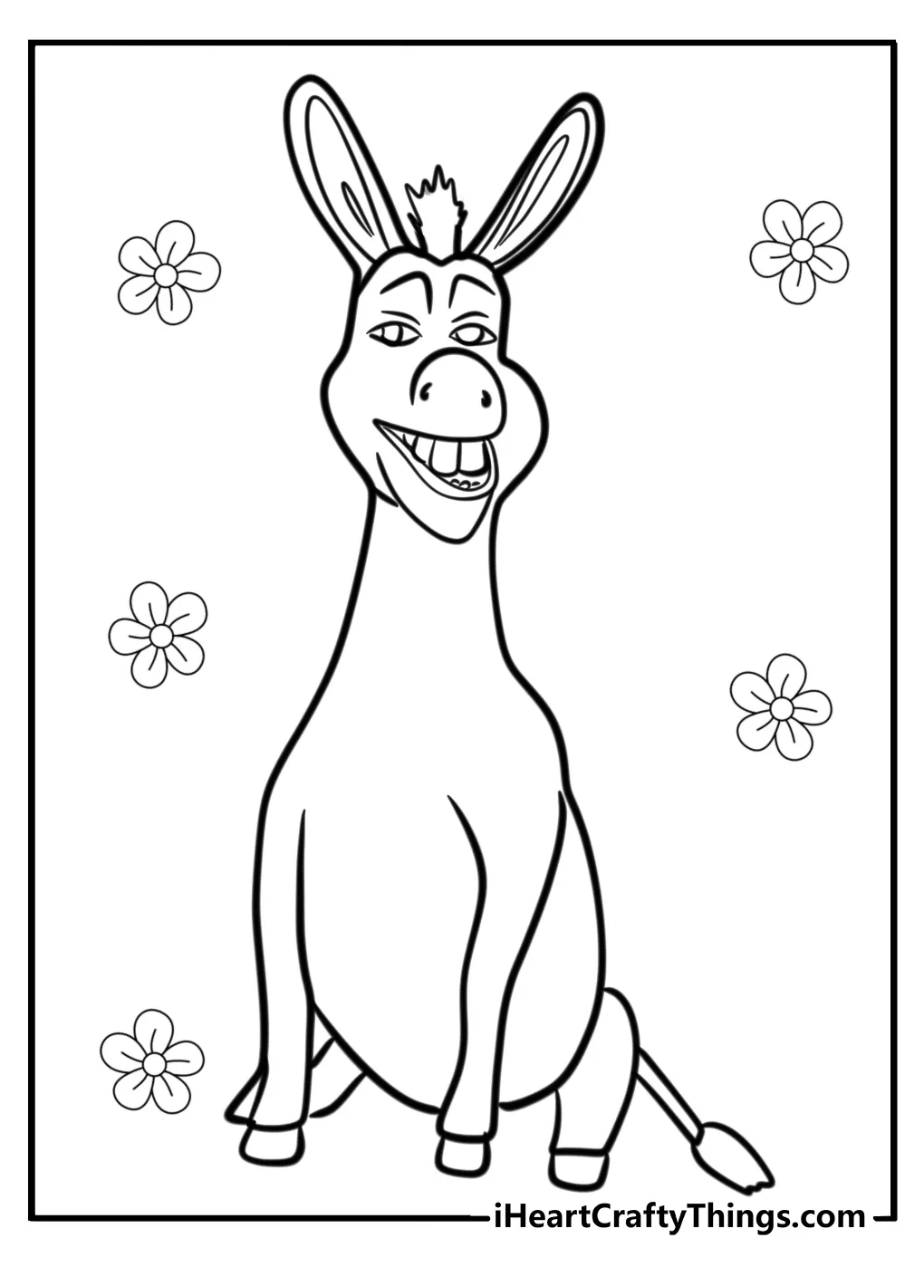 Donkey Shrek Coloring Page