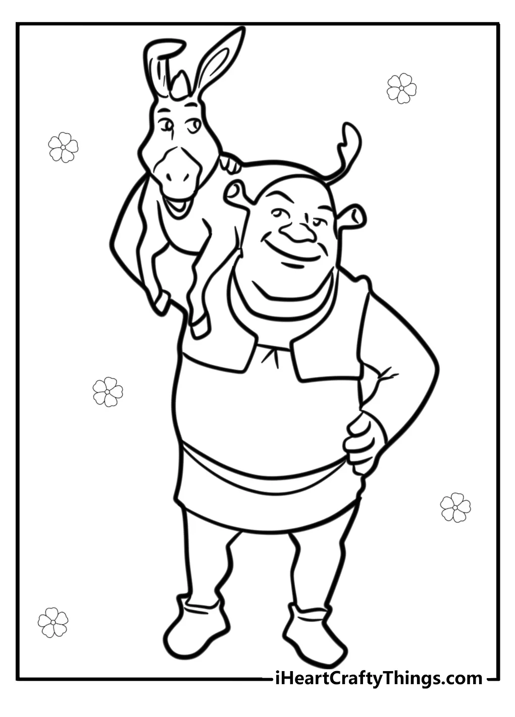 Shrek And Donkey Coloring Pages Shrek Coloring Book: Shrek Colouring