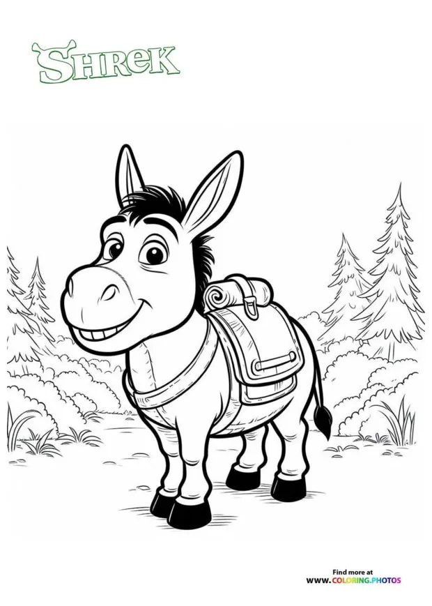 Donkey from Shrek - Coloring Pages for kids