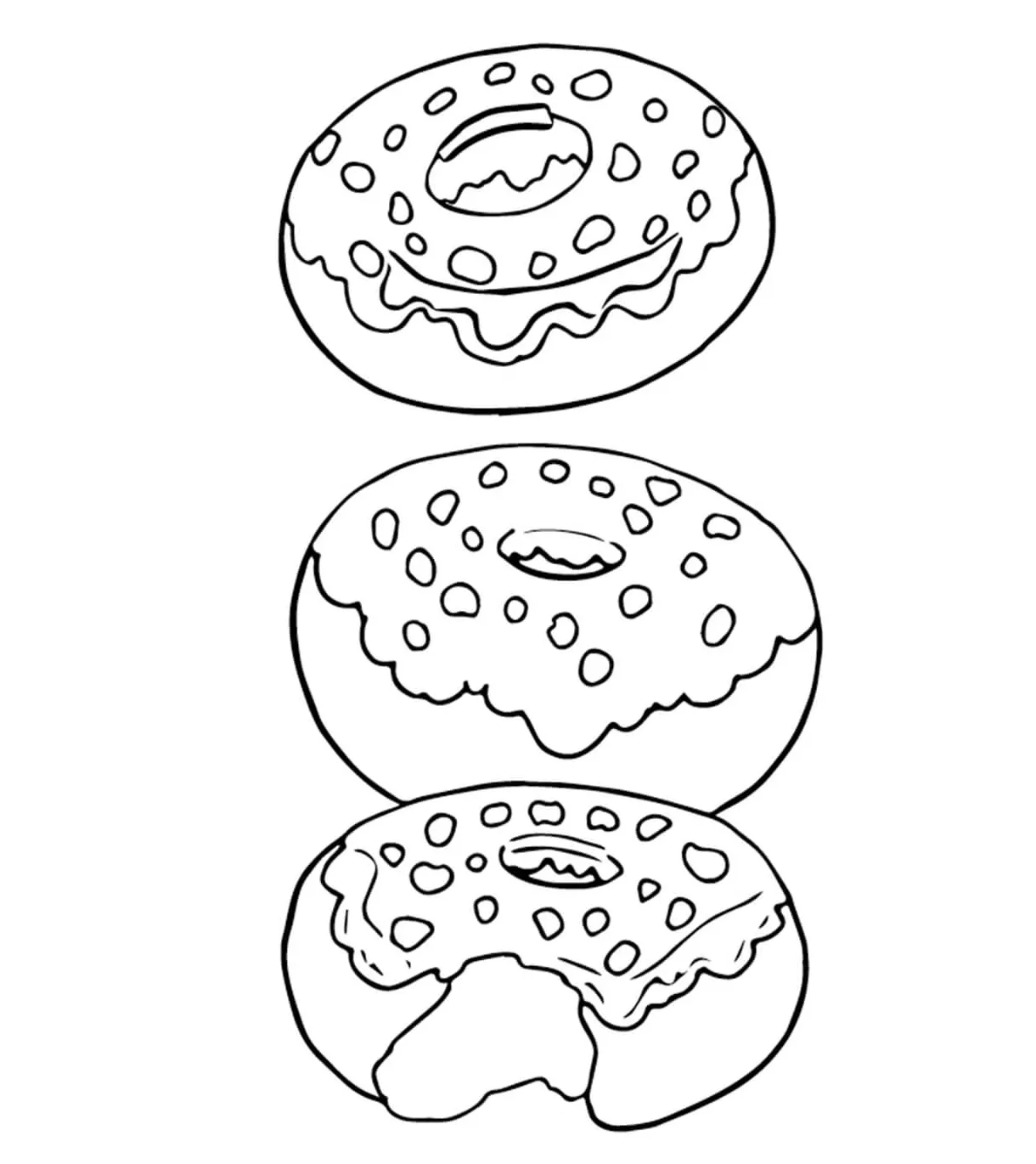 Donut coloring page free printable coloring pages for kids