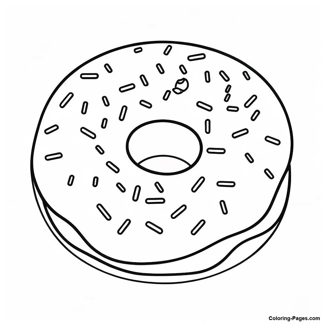 Charming donut with sprinkles coloring page coloring-pages