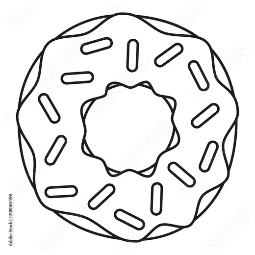 Donut with sprinkles pages coloring pages