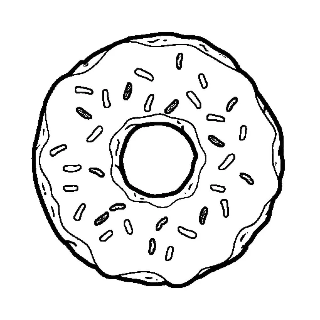 Donut With Sprinkles Pages Coloring Pages