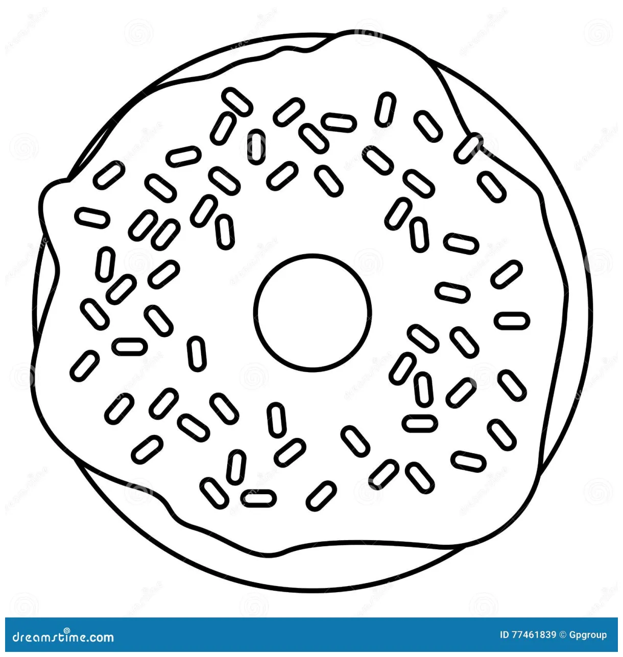 Donut with sprinkles pages coloring pages